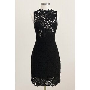 TOBI Black Lace Dress Small Sleeveless Mock Neck Bodycon Cocktail Party Mini